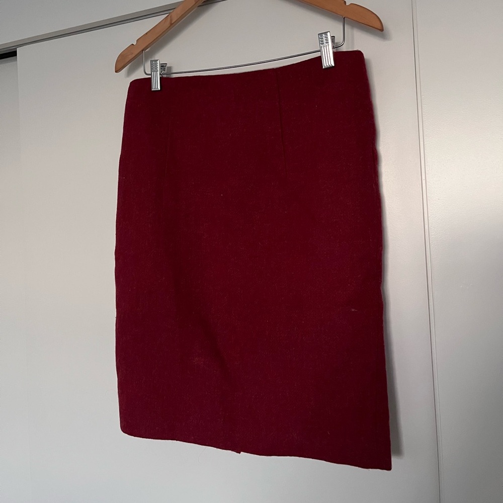 Fall Red Wool Skirt - Picture 5 of 6